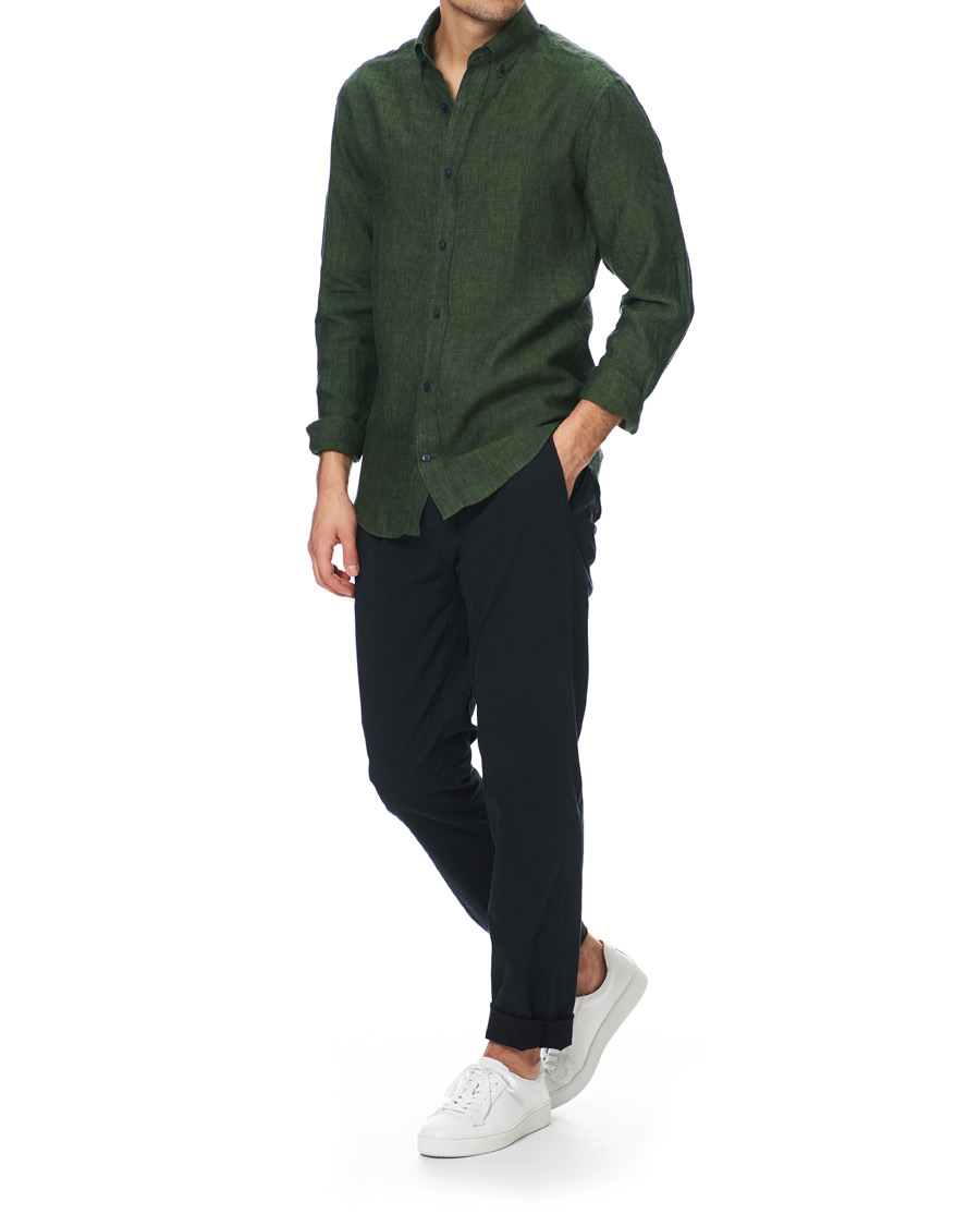 Herr | Skjortor | Tiger of Sweden | Fenald Button Down Linen Shirt Green
