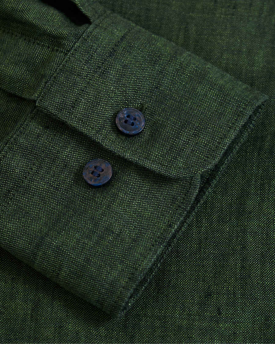 Herr | Skjortor | Tiger of Sweden | Fenald Button Down Linen Shirt Green