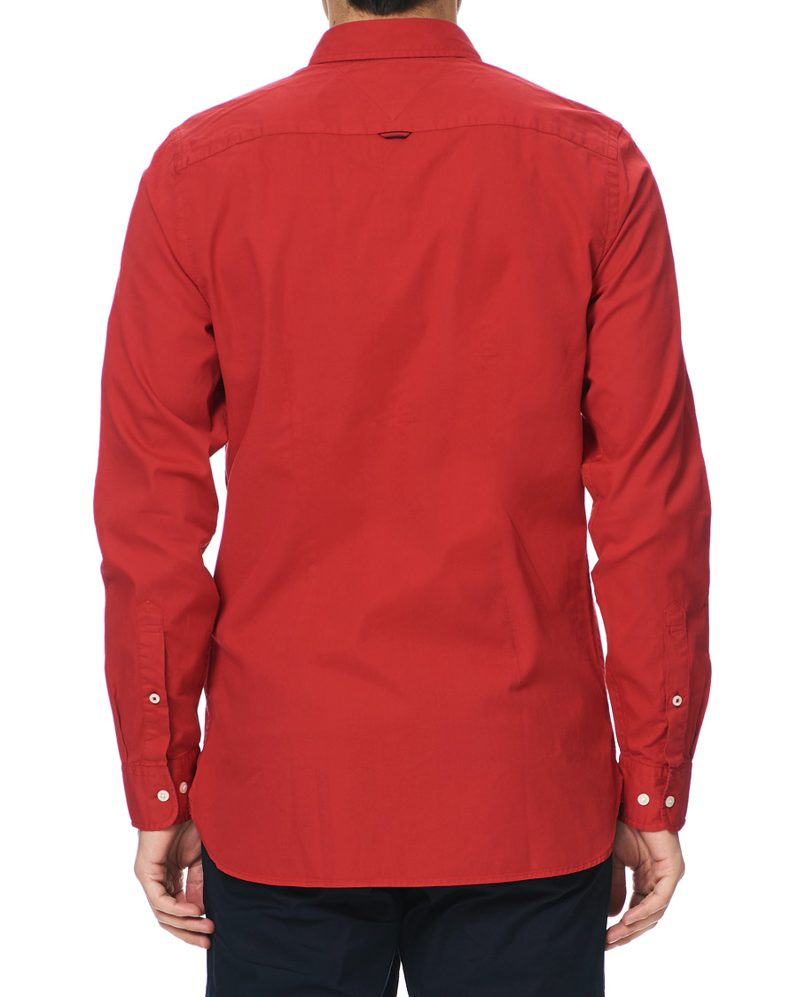 Herr | Skjortor | Tommy Hilfiger | Slim Fit Garment Dyed Twill Shirt Primary Red