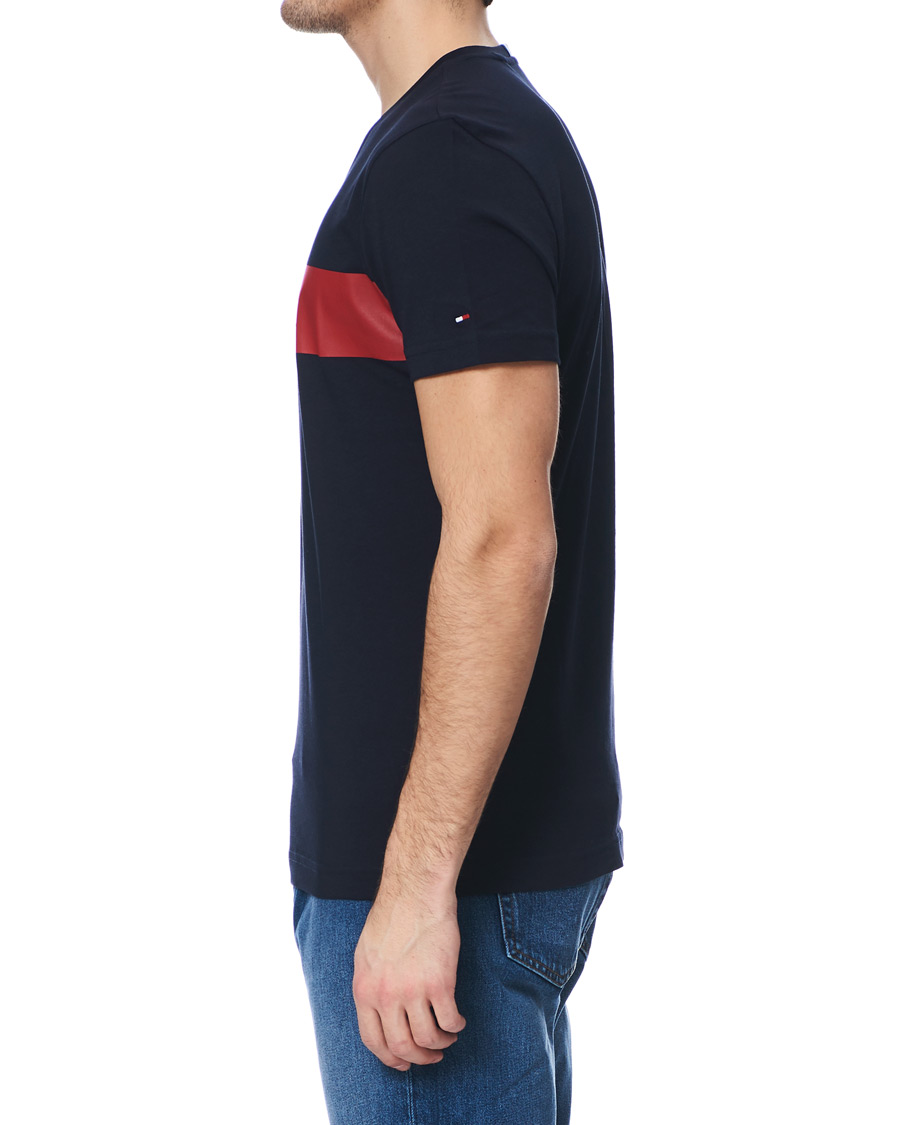 Herr | T-Shirts | Tommy Hilfiger | Organic Cotton Stripe Crew Neck Tee Desert Sky