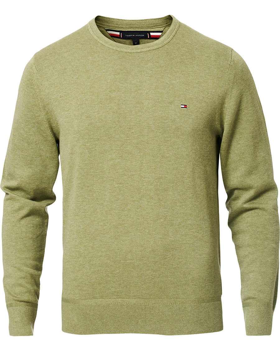 Herr | Tröjor | Tommy Hilfiger | Organic Cotton/Silk Crew Neck Pullover Faded Olive