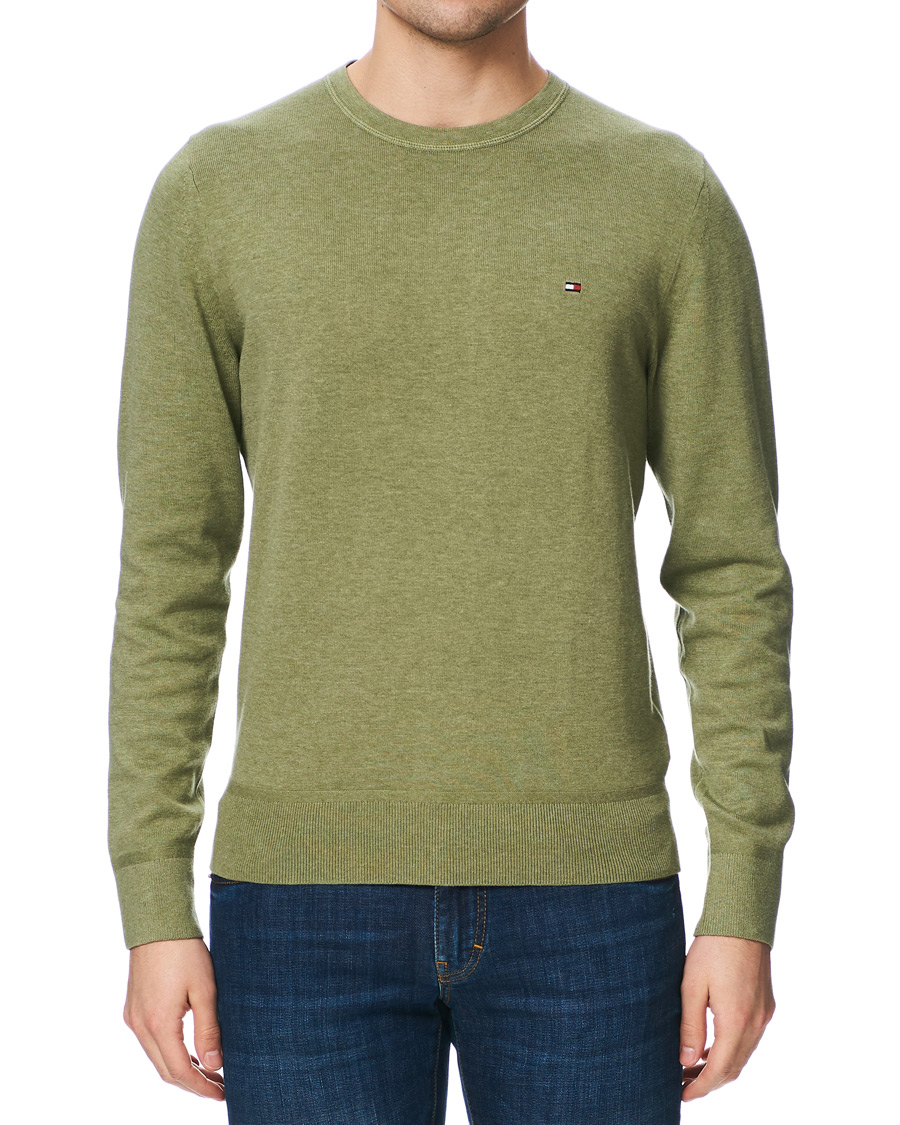 Herr | Tröjor | Tommy Hilfiger | Organic Cotton/Silk Crew Neck Pullover Faded Olive