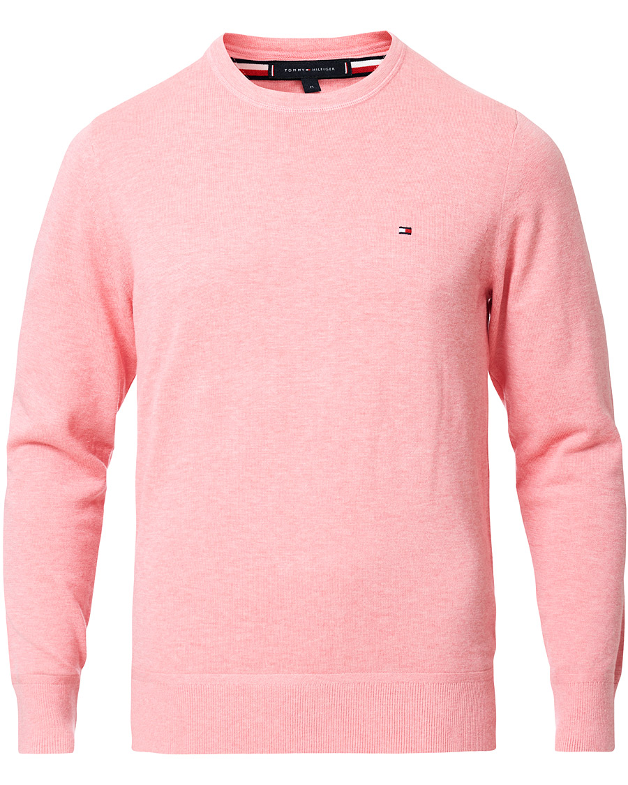 Herr | Tröjor | Tommy Hilfiger | Organic Cotton/Silk Crew Neck Pullover Pink Grapefruit
