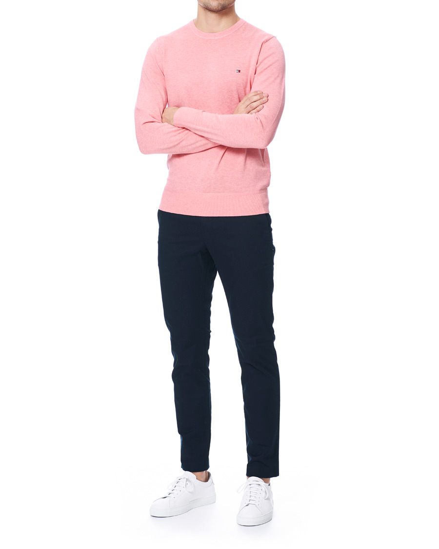 Herr | Tröjor | Tommy Hilfiger | Organic Cotton/Silk Crew Neck Pullover Pink Grapefruit
