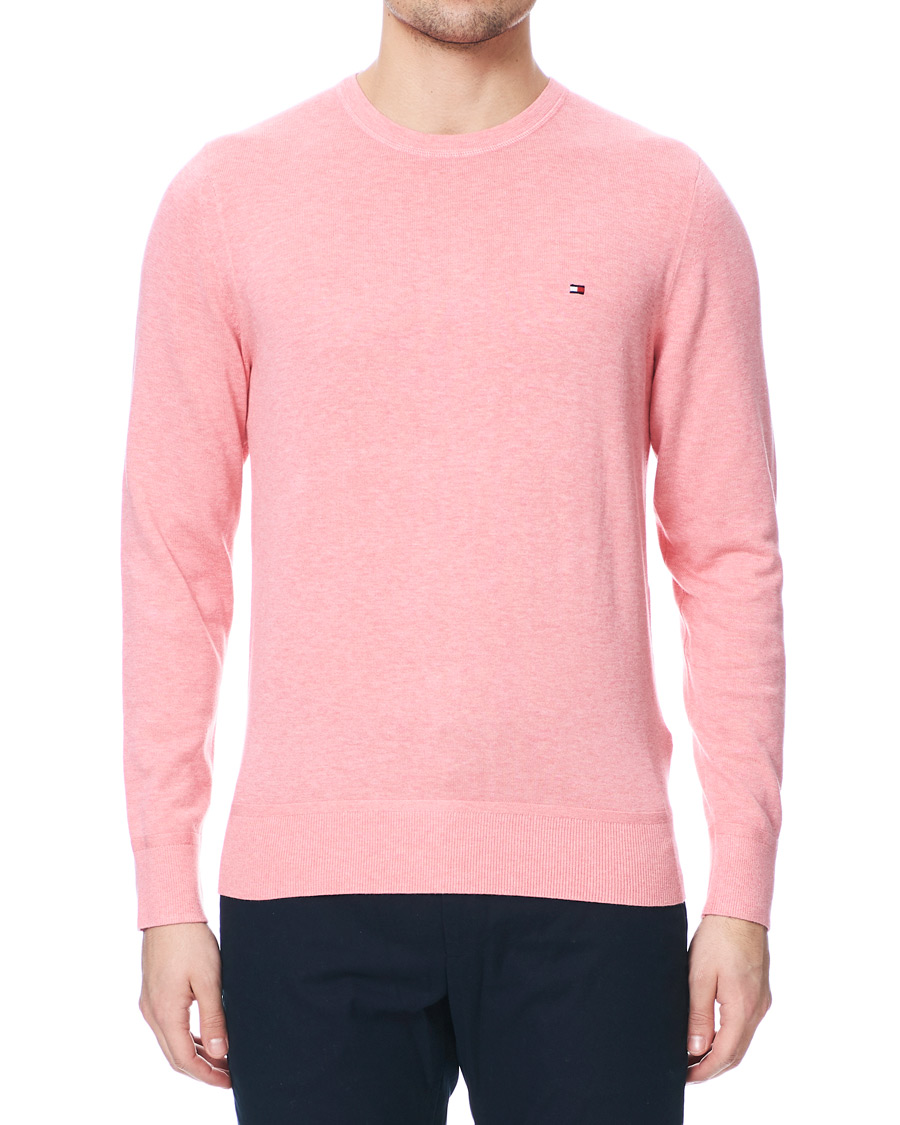 Herr | Tröjor | Tommy Hilfiger | Organic Cotton/Silk Crew Neck Pullover Pink Grapefruit
