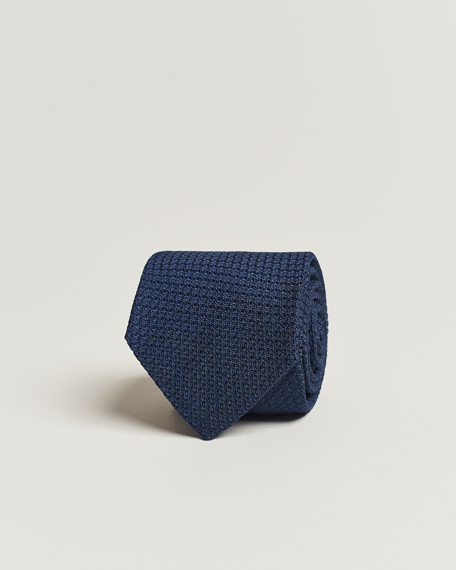 Herr | Slipsar | Amanda Christensen | Silk Grenadine 8 cm Tie Napoli Blue