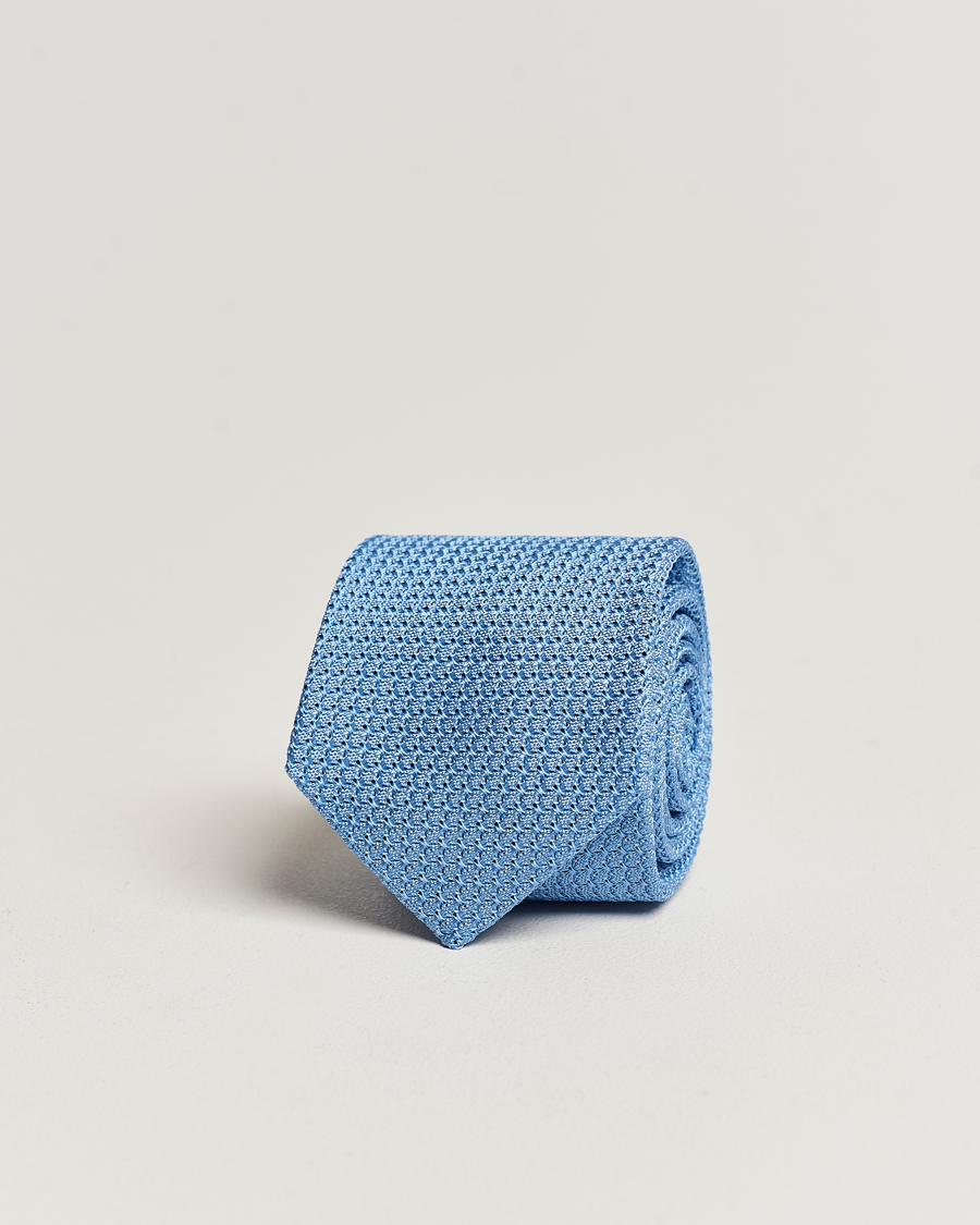 Herr | Slipsar | Amanda Christensen | Silk Grenadine 8 cm Tie Sky Blue
