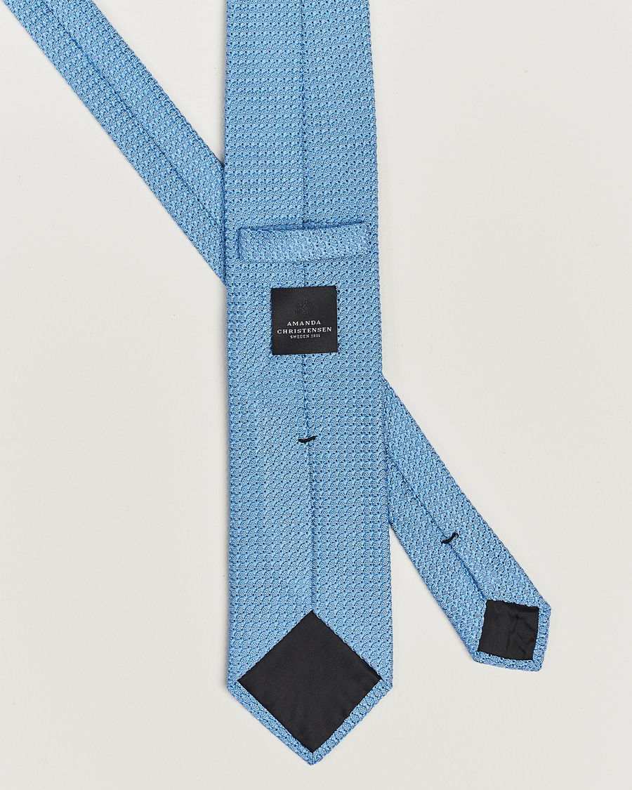 Herr | Slipsar | Amanda Christensen | Silk Grenadine 8 cm Tie Sky Blue
