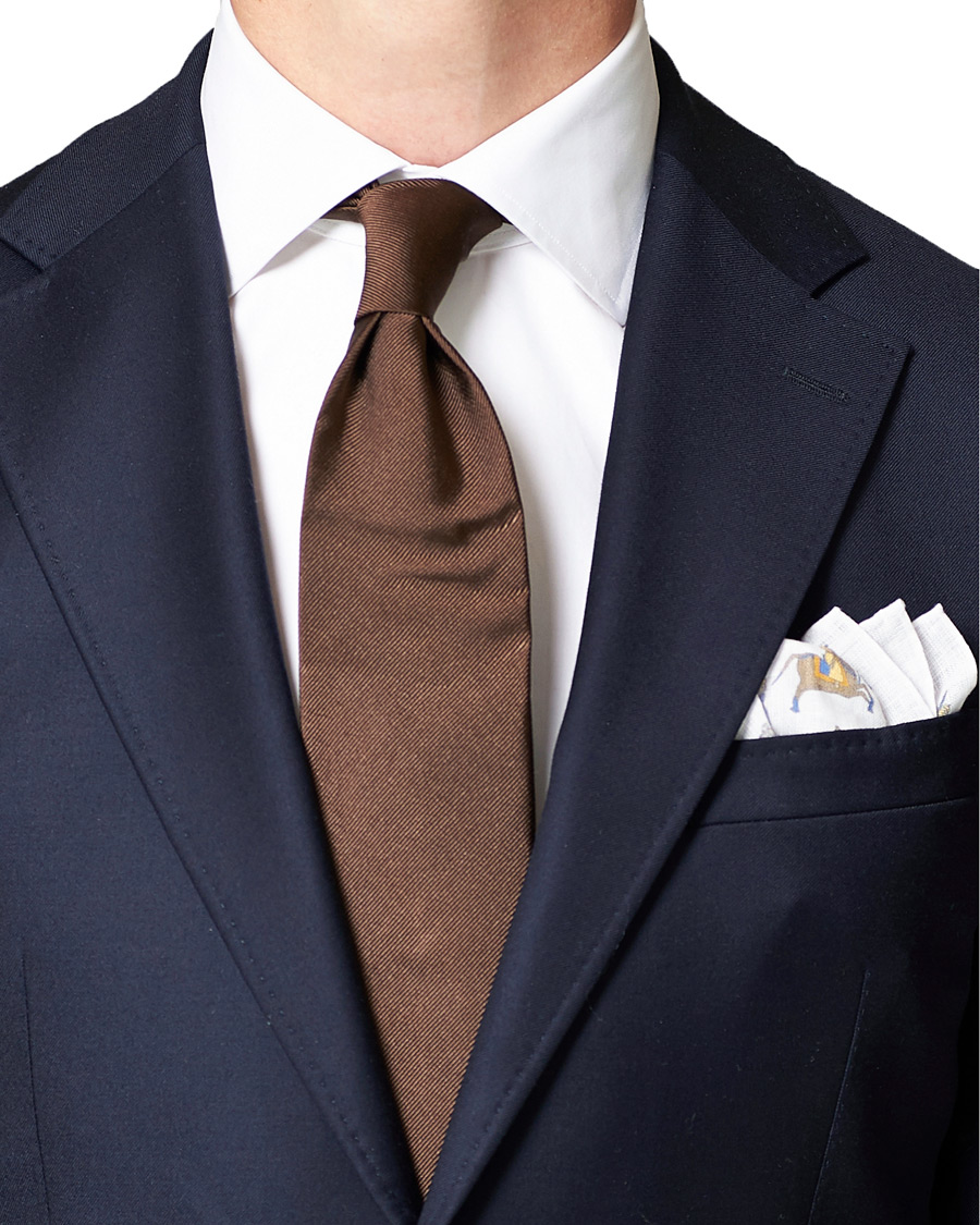 Herr | Amanda Christensen Linen Printed Pocket Square White | Amanda Christensen | Linen Printed Pocket Square White