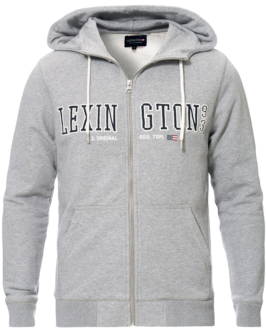 Herr | Tröjor | Lexington | Michael Full Zip Logo Hoodie Grey Melange