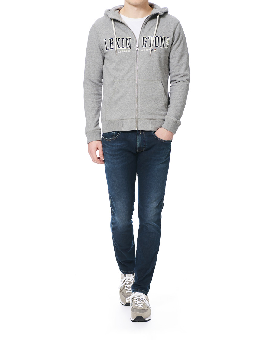 Herr | Tröjor | Lexington | Michael Full Zip Logo Hoodie Grey Melange