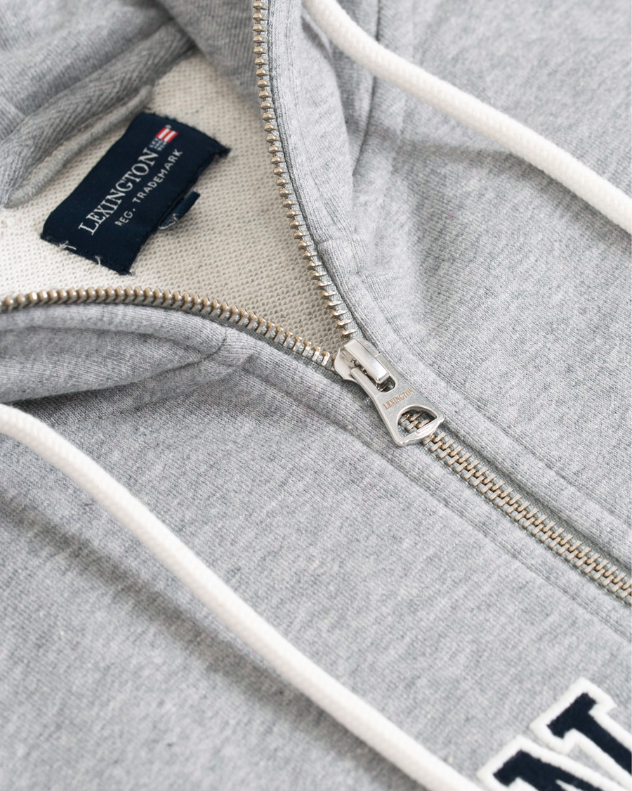 Herr | Tröjor | Lexington | Michael Full Zip Logo Hoodie Grey Melange