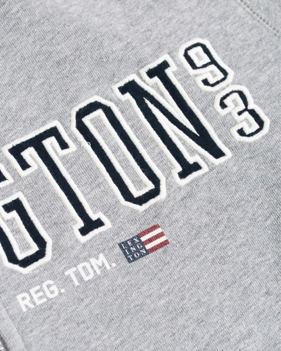 Herr | Tröjor | Lexington | Michael Full Zip Logo Hoodie Grey Melange
