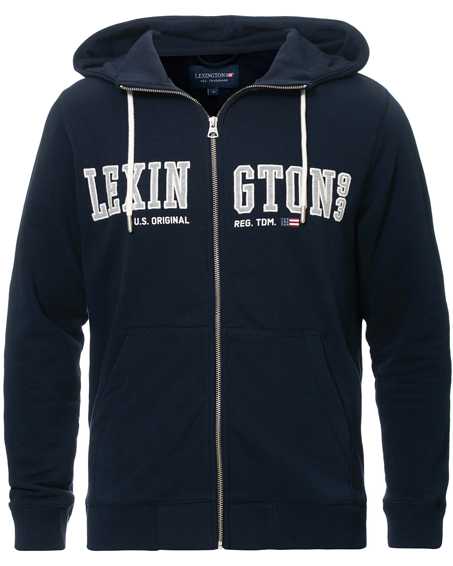 Herr | Tröjor | Lexington | Michael Full Zip Logo Hoodie Dark Blue