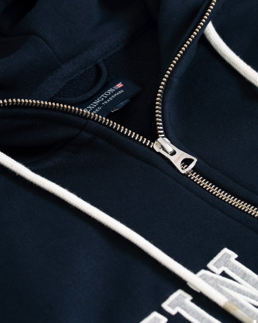 Herr | Tröjor | Lexington | Michael Full Zip Logo Hoodie Dark Blue