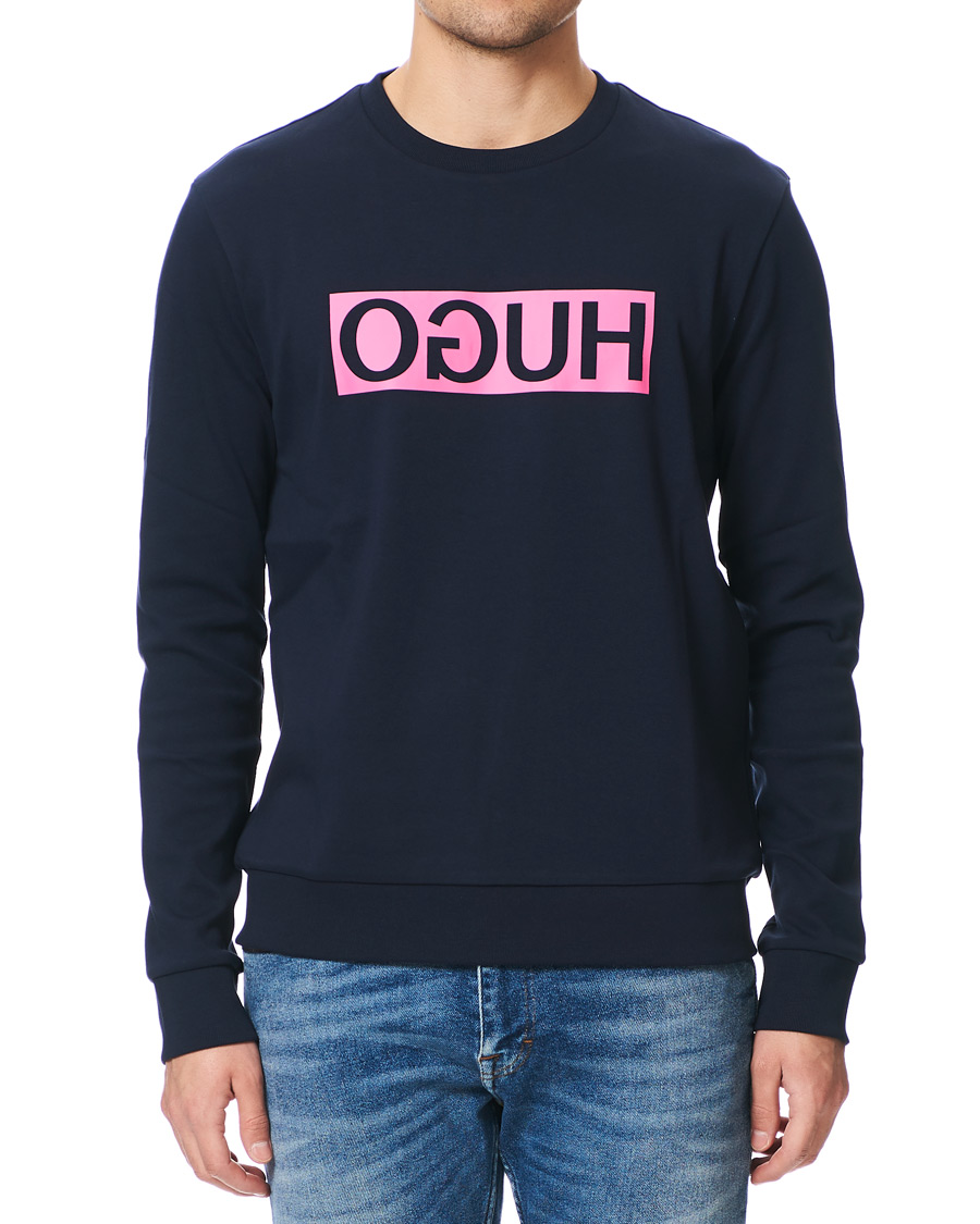 Herr | Tröjor | HUGO | Dicago Crew Neck Logo Sweatshirt Dark Blue