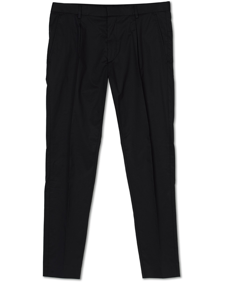 Herr | Byxor | HUGO | Gadu Pleated Stretch Pants Black