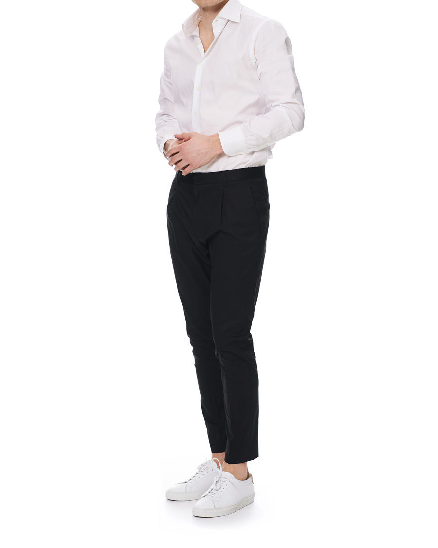 Herr | Byxor | HUGO | Gadu Pleated Stretch Pants Black
