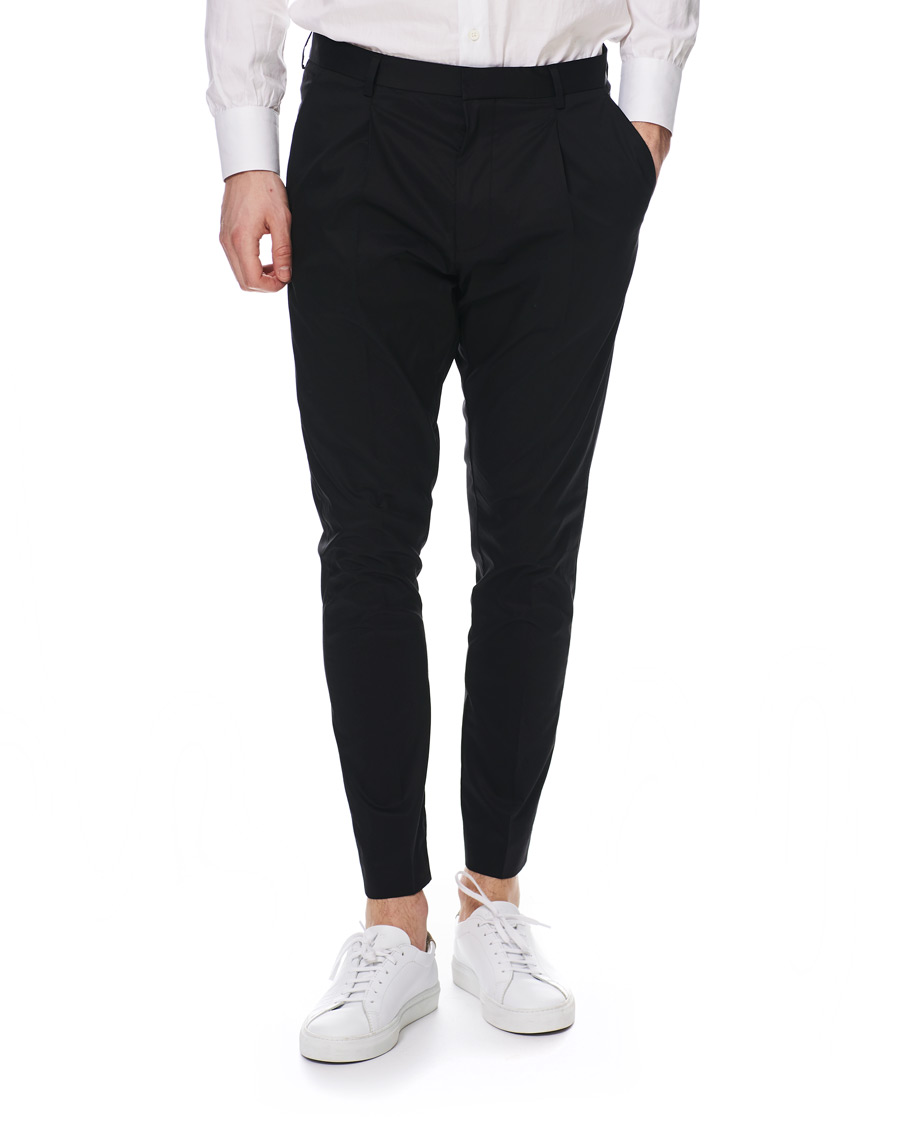 Herr | Byxor | HUGO | Gadu Pleated Stretch Pants Black