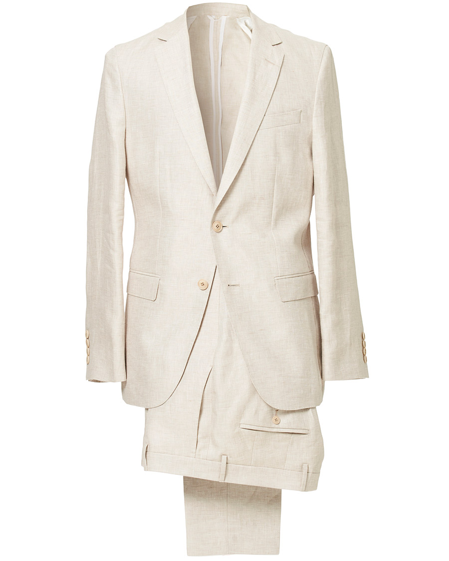 Herr | Kostymer | BOSS BLACK | BOSS Nelin/Ben Vegan Linen Suit Nature