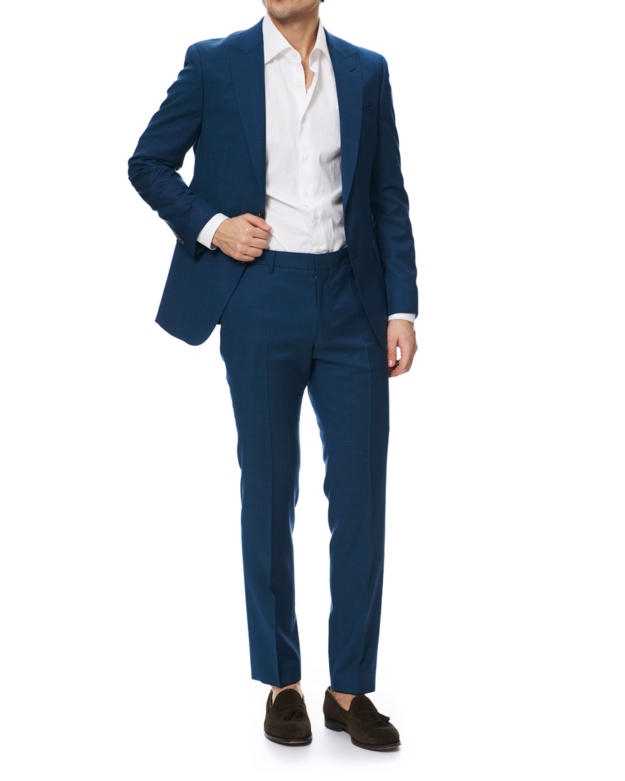 Herr | Kostymer | BOSS BLACK | BOSS Novid/Ben Peak Lapel Stretch Wool Suit Napoli Blue