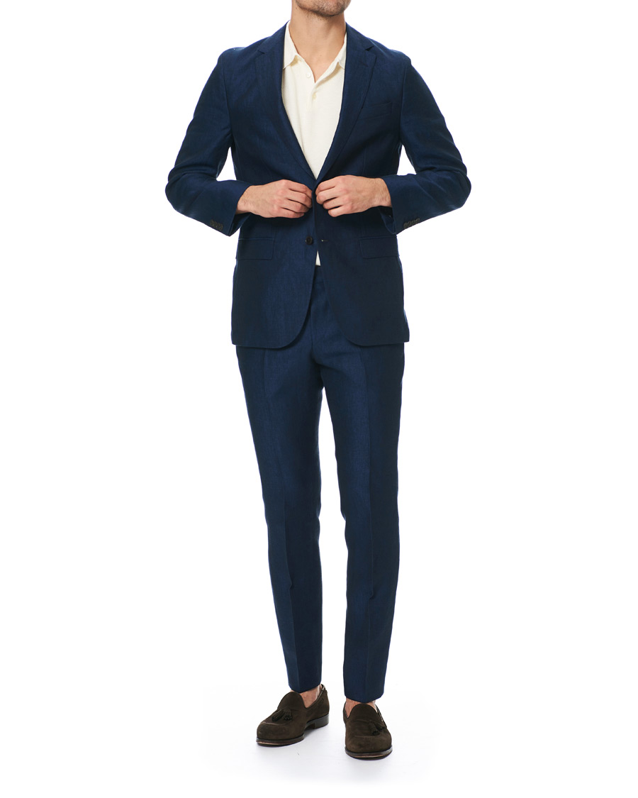 Herr | Kostymer | BOSS BLACK | BOSS Nelin/Ben Vegan Linen Suit Blue
