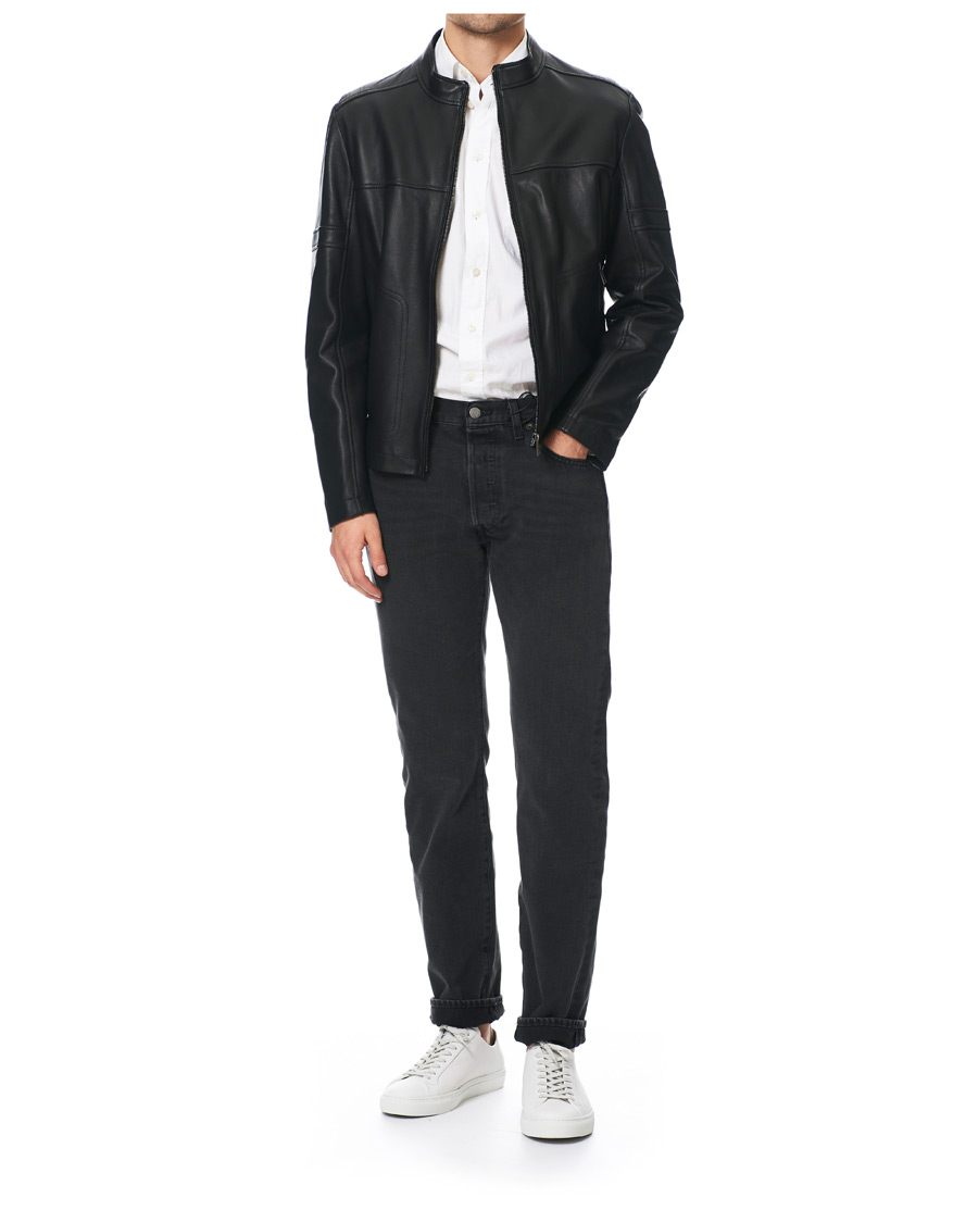 Herr | Jackor | BOSS BLACK | BOSS Nidan Leather Jacket Black