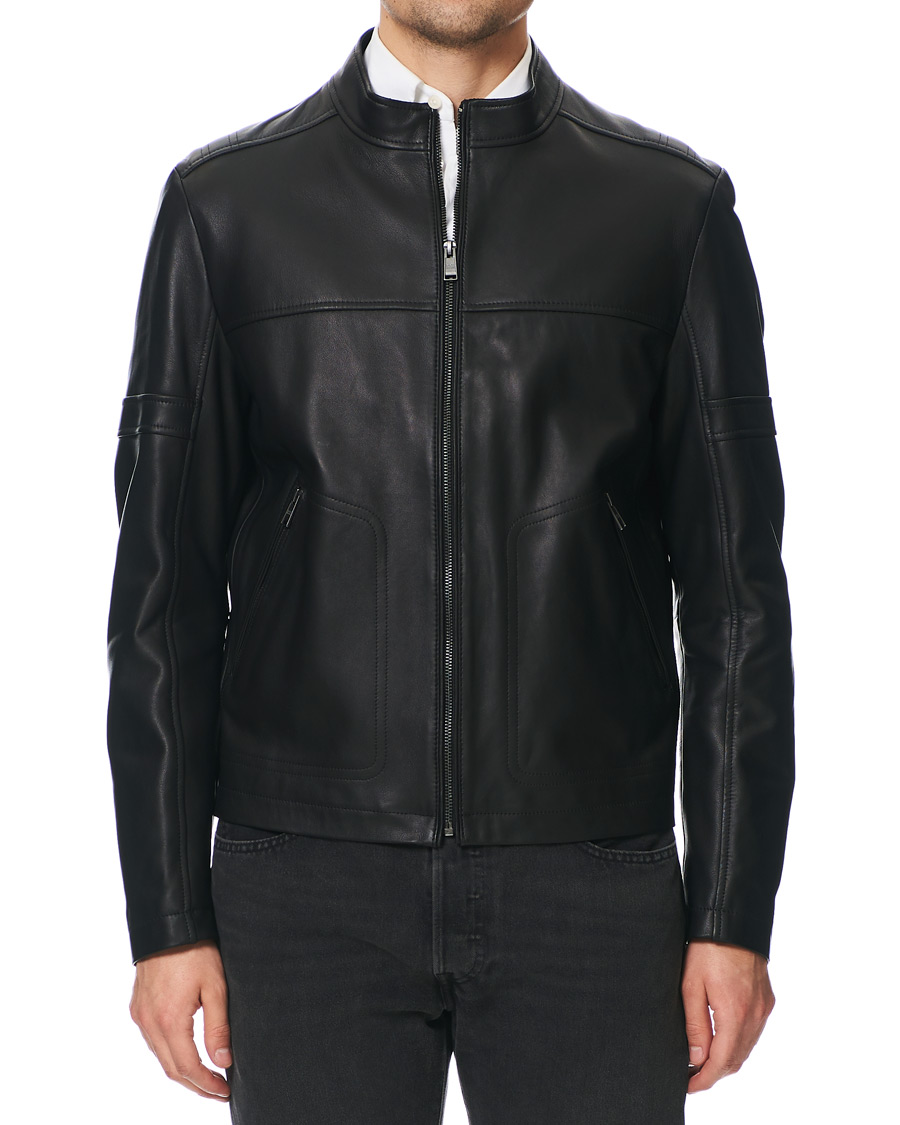 Herr | Jackor | BOSS BLACK | BOSS Nidan Leather Jacket Black