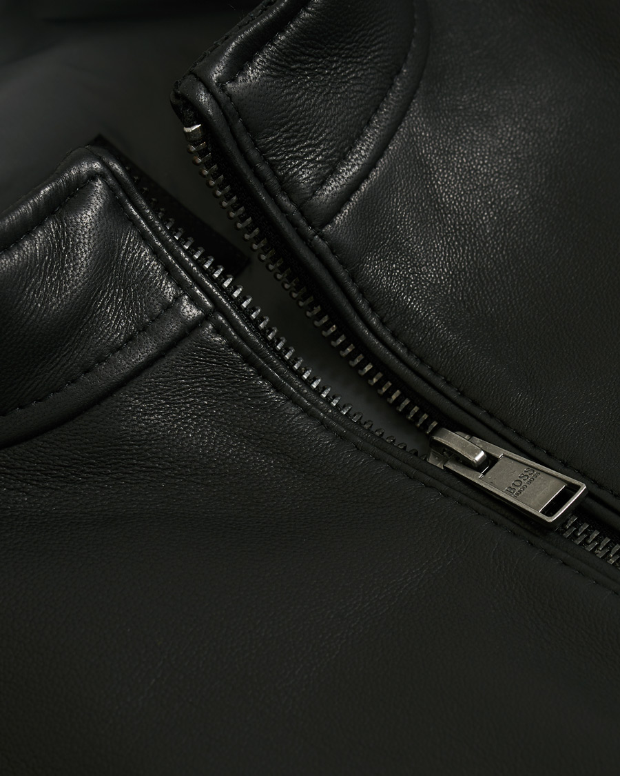 Herr | Jackor | BOSS BLACK | BOSS Nidan Leather Jacket Black