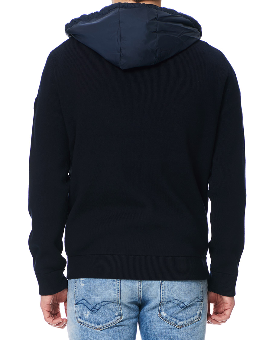 Herr | Jackor | BOSS BLACK | BOSS Ofabio Hybrid Knitted Full-Zip Hoodie Dark Blue