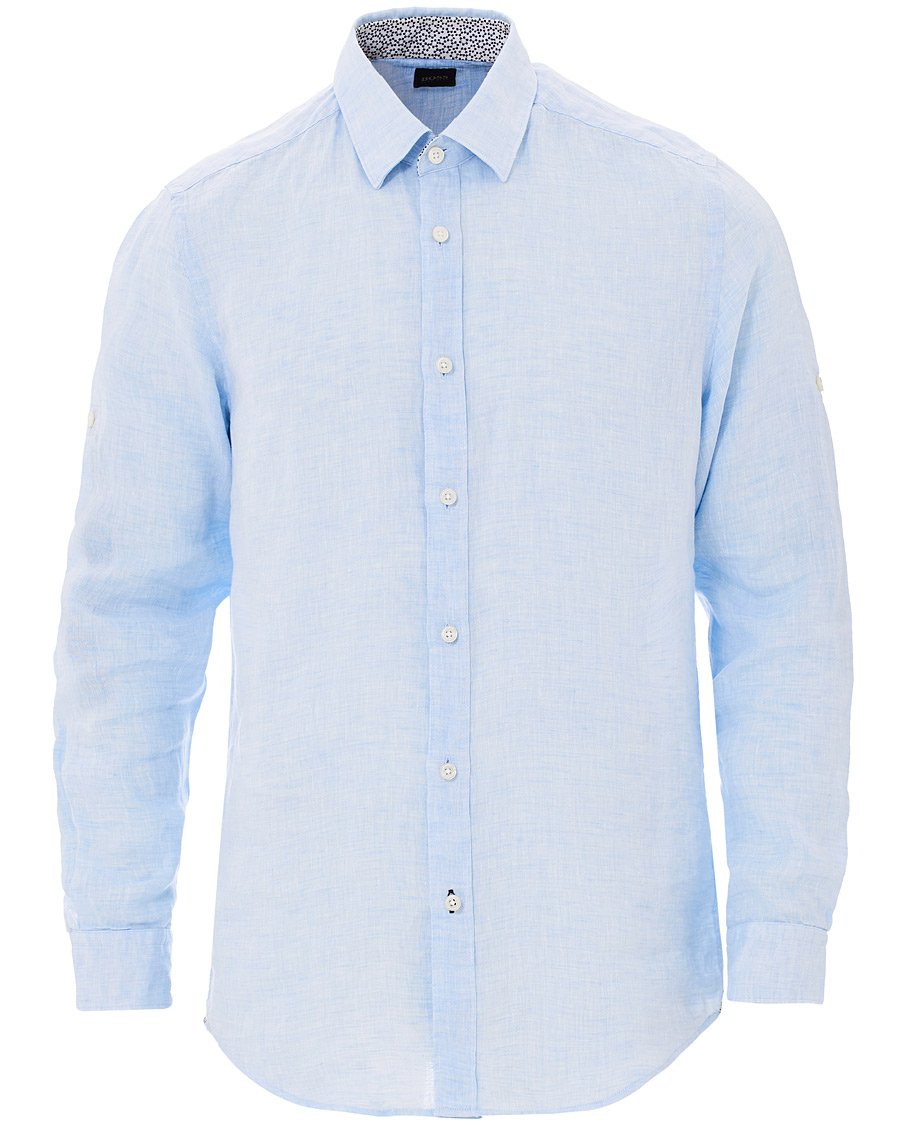 Herr | Skjortor | BOSS BLACK | BOSS Lukas Linen Shirt Light Blue
