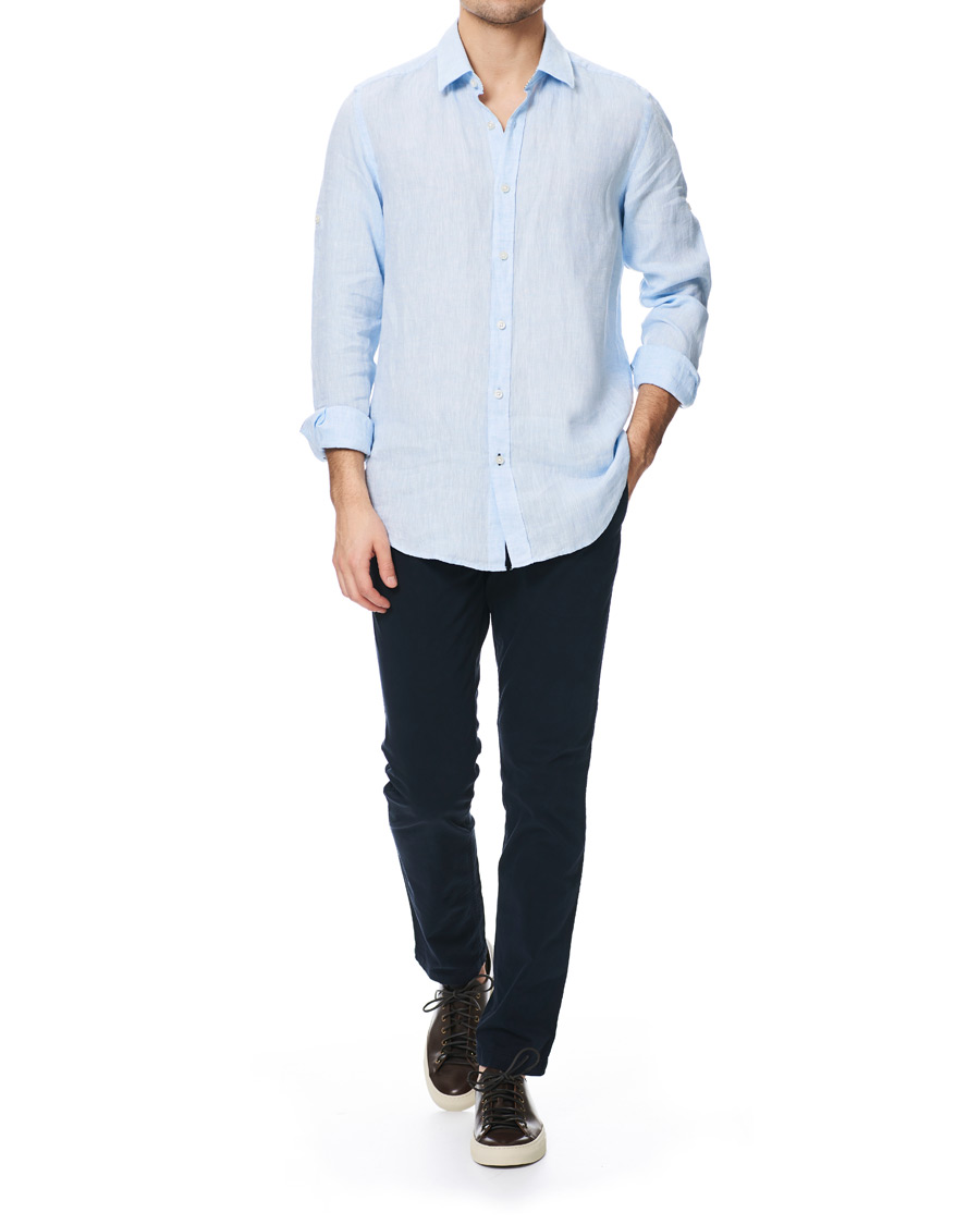 Herr | Skjortor | BOSS BLACK | BOSS Lukas Linen Shirt Light Blue