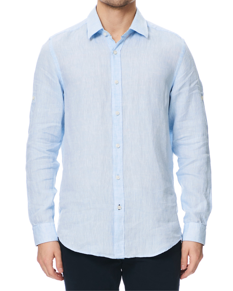 Herr | Skjortor | BOSS BLACK | BOSS Lukas Linen Shirt Light Blue
