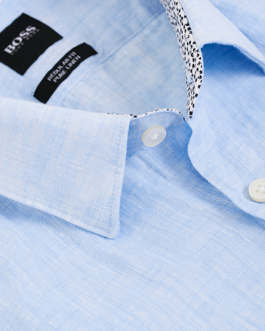 Herr | Skjortor | BOSS BLACK | BOSS Lukas Linen Shirt Light Blue