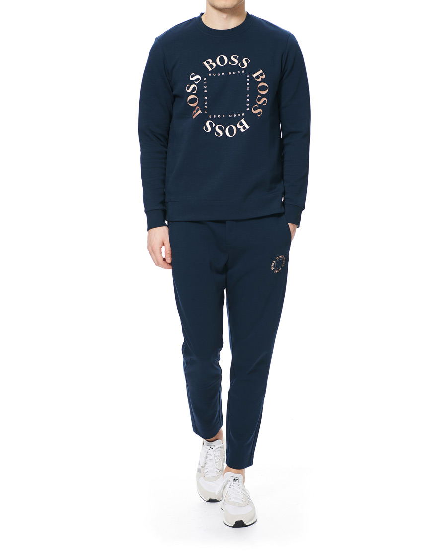 Herr | Tröjor | BOSS GREEN | BOSS Athleisure Salbo Circle Sweatshirt Navy/Rosé Gold