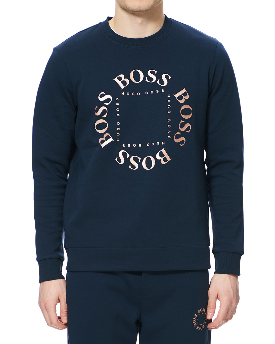 Herr | Tröjor | BOSS GREEN | BOSS Athleisure Salbo Circle Sweatshirt Navy/Rosé Gold
