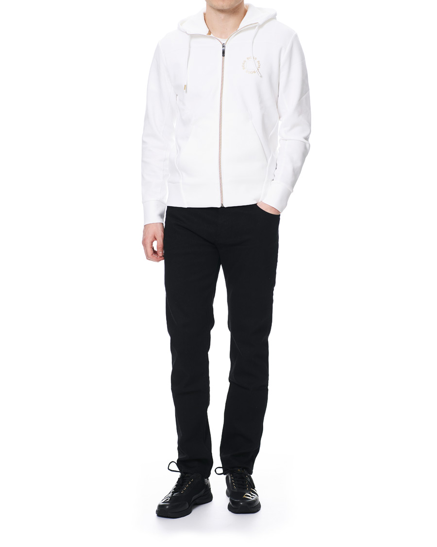 Herr | Tröjor | BOSS GREEN | BOSS Athleisure Saggy Circle Full-Zip Hoodie White/Gold