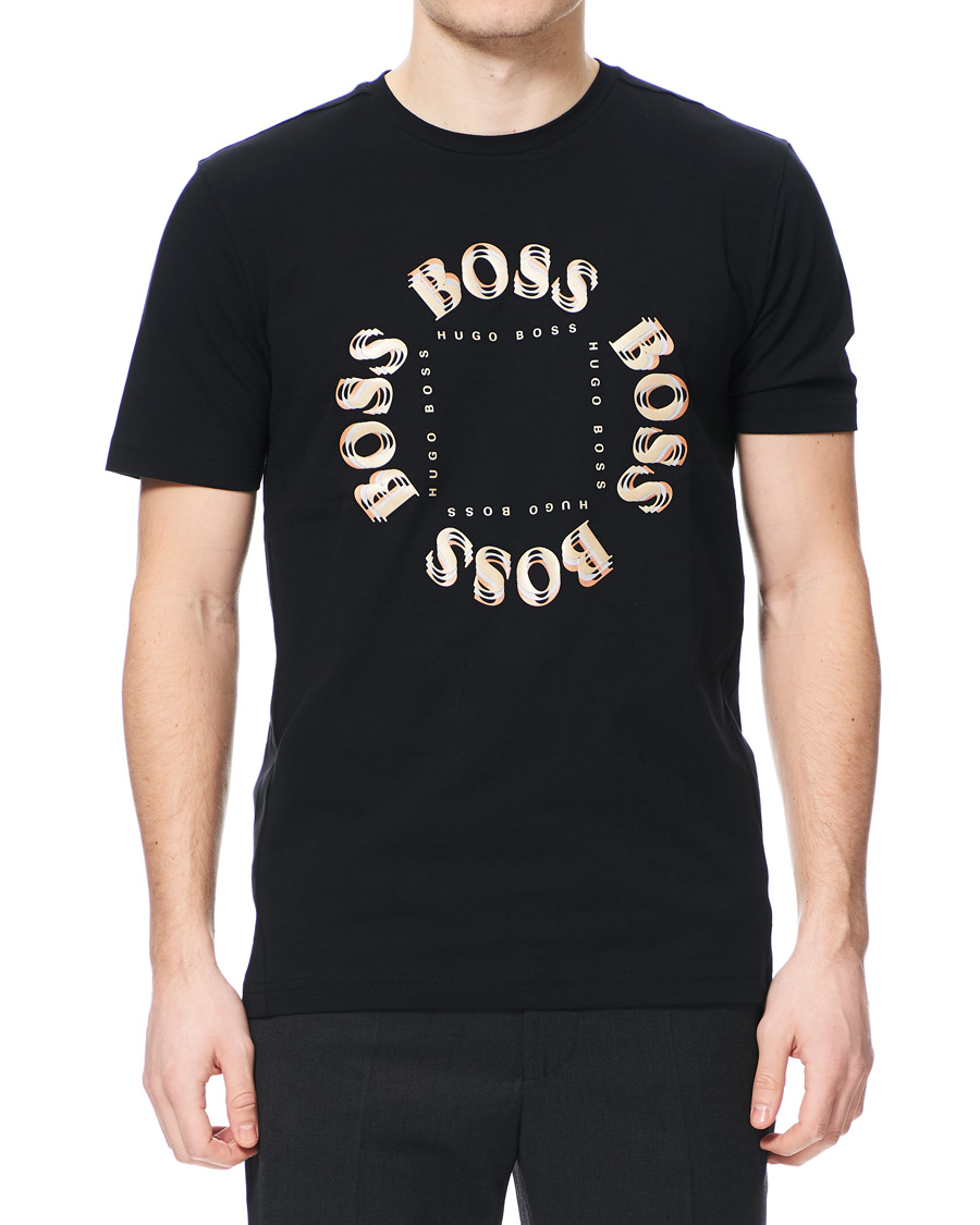 Herr | T-Shirts | BOSS GREEN | BOSS Athleisure Circle Logo Tee Black/Gold