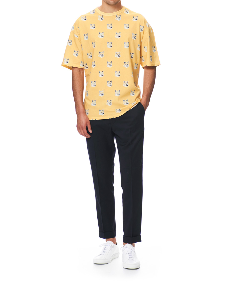 Herr | T-Shirts | Maison Kitsuné | All Over Pastel Fox Head T-shirt Yellow