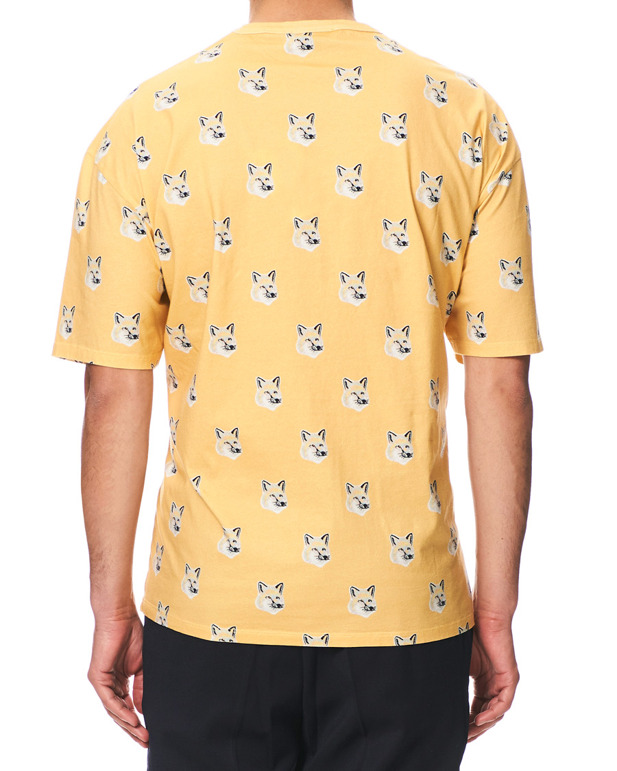 Herr | T-Shirts | Maison Kitsuné | All Over Pastel Fox Head T-shirt Yellow