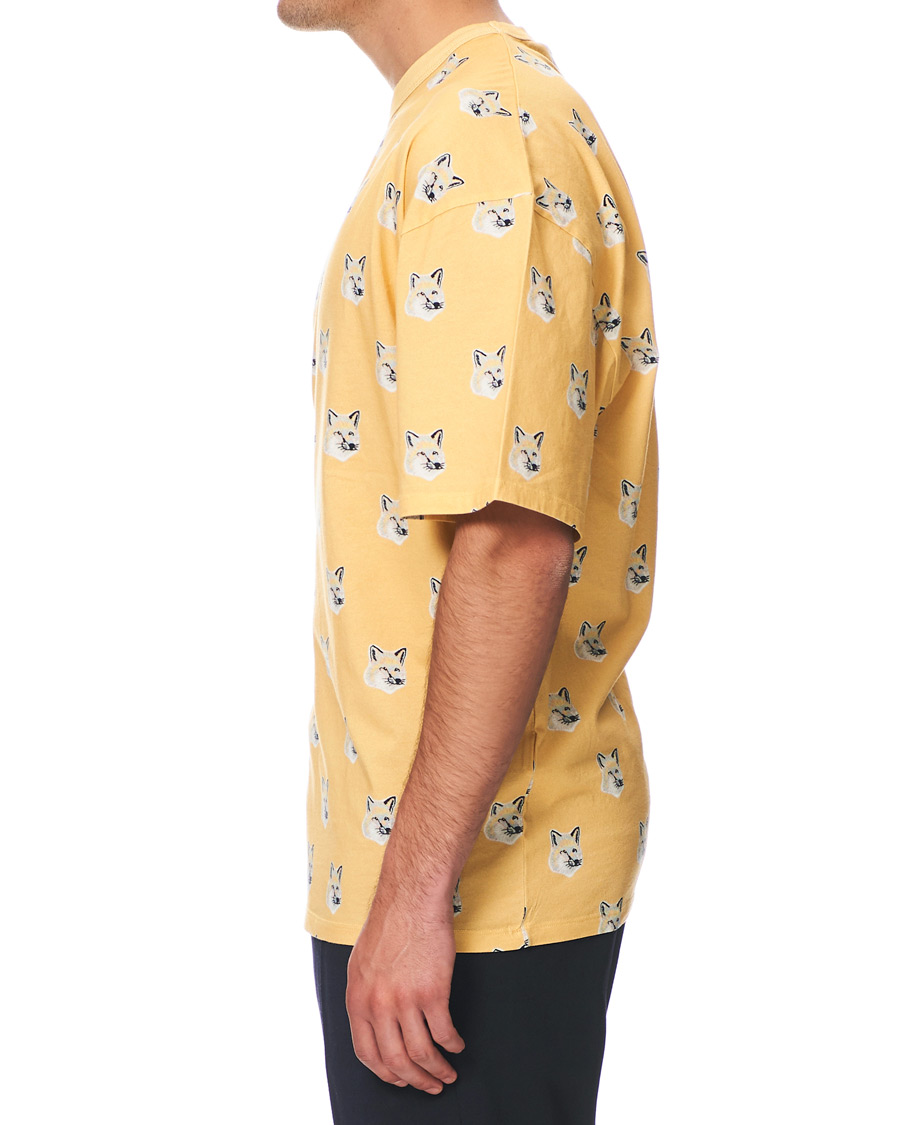 Herr | T-Shirts | Maison Kitsuné | All Over Pastel Fox Head T-shirt Yellow