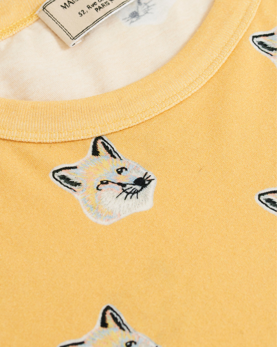 Herr | T-Shirts | Maison Kitsuné | All Over Pastel Fox Head T-shirt Yellow
