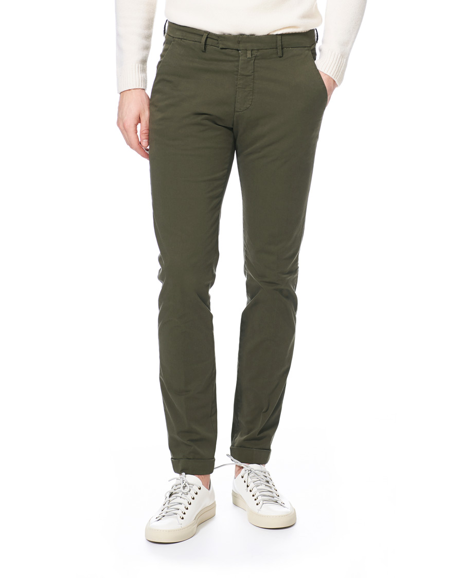 Herr | Byxor | Briglia 1949 | Slim Fit Gabardine Chinos Dark Green