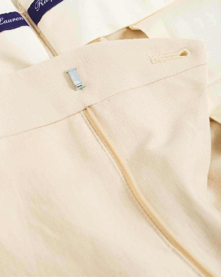 Herr | Byxor | Ralph Lauren Purple Label | Side-Adjuster Linen/Silk Trousers Beige
