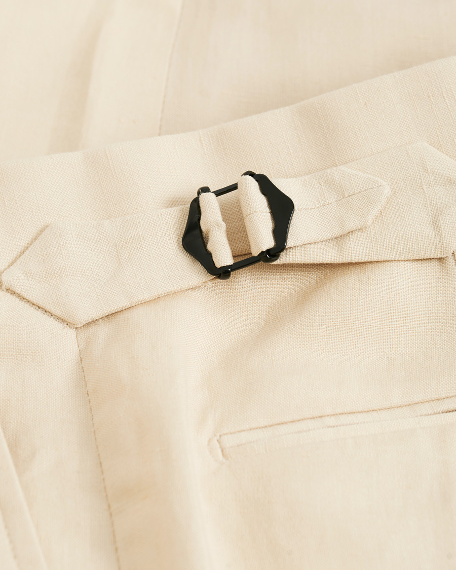 Herr | Byxor | Ralph Lauren Purple Label | Side-Adjuster Linen/Silk Trousers Beige