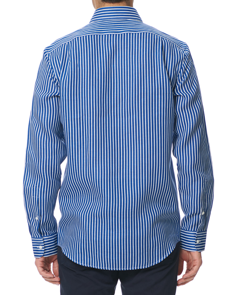Herr | Skjortor | Ralph Lauren Purple Label | Bengal Stripe Linen Shirt Blue/White