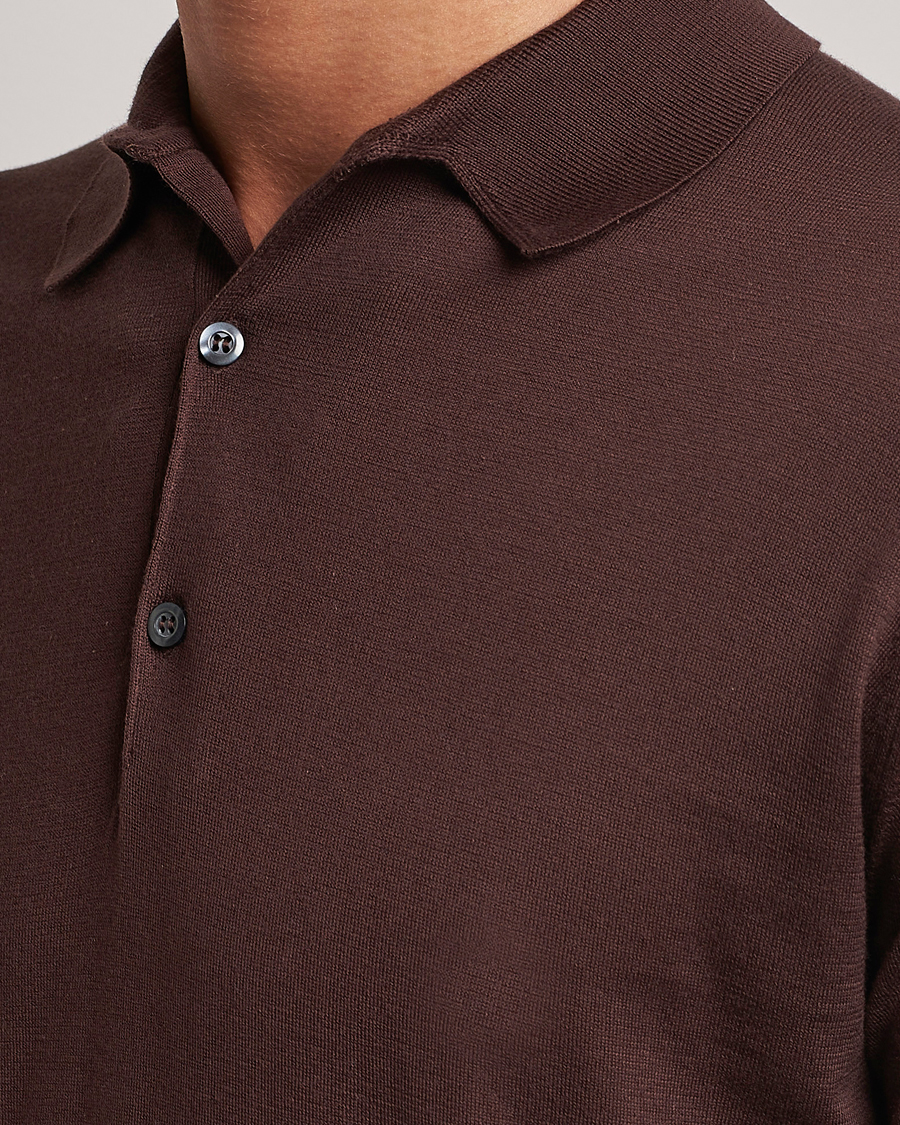 Herr | Pikéer | John Smedley | Adrian Slim Fit Sea Island Polo Coffee Bean