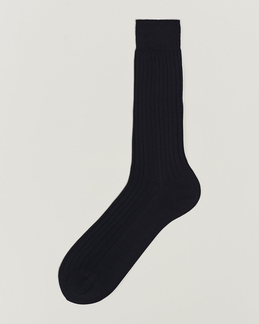 Herr | Underkläder | Bresciani | Cotton Ribbed Short Socks Navy