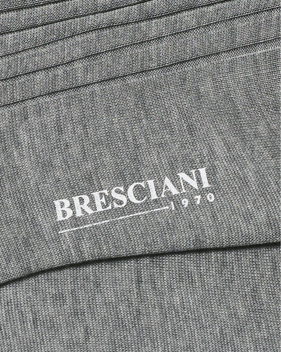 Herr | Underkläder | Bresciani | Cotton Ribbed Short Socks Light Grey