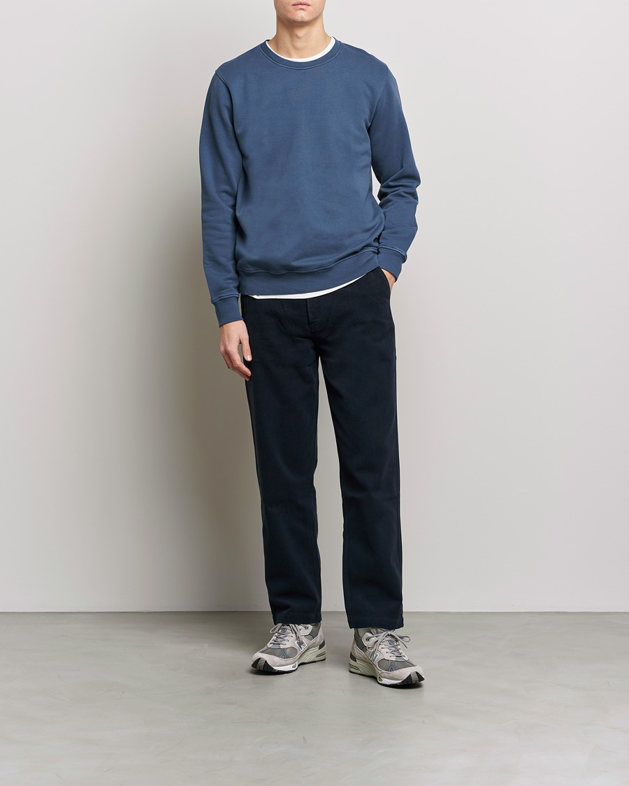 Herr | Tröjor | Colorful Standard | Classic Organic Crew Neck Sweat Petrol Blue